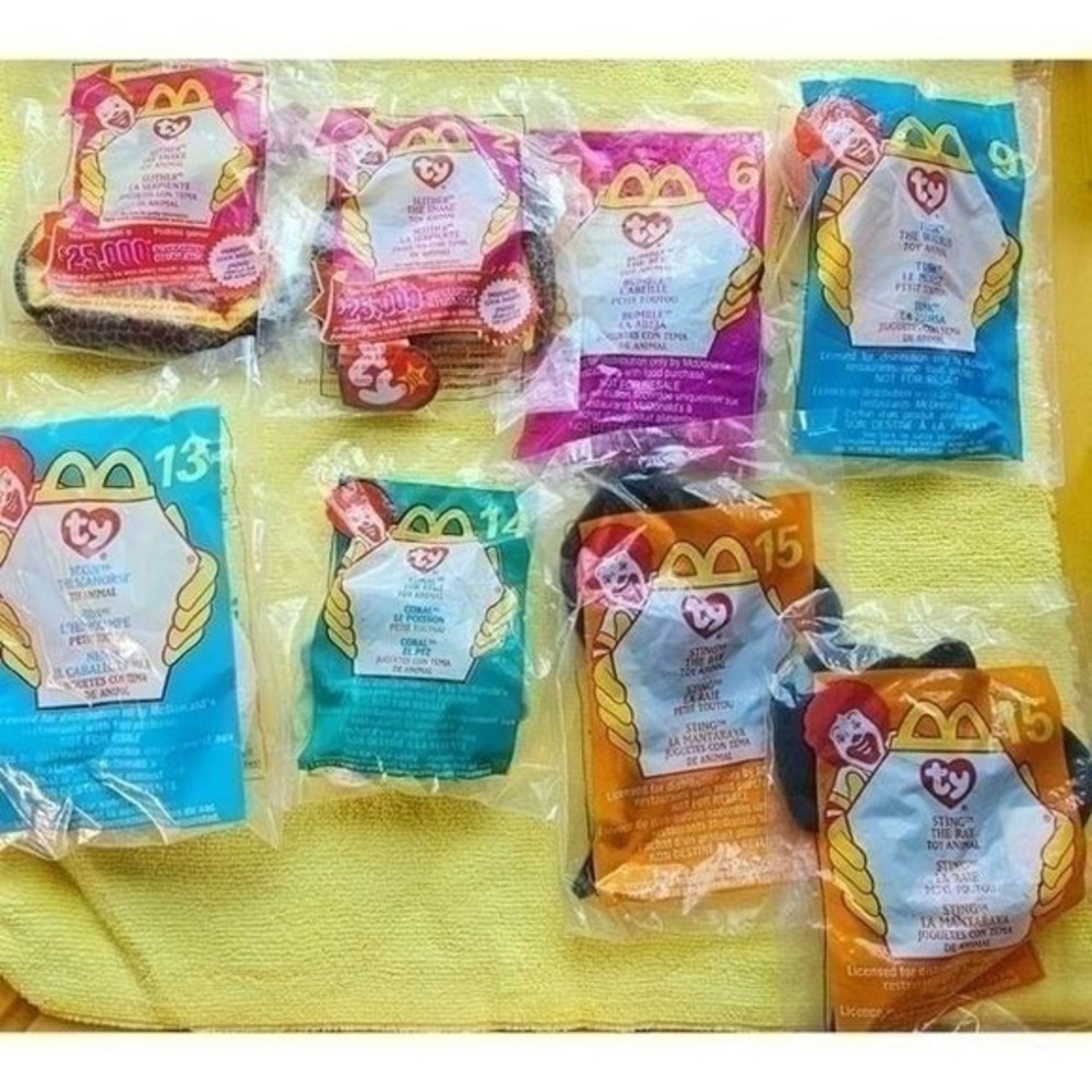 McDonalds Teenie Beanie Babies Kids OS‎ Multicolor NEW Vintage Ty Toy Lot 1999
